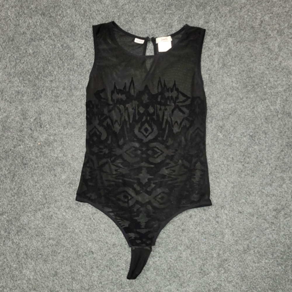 Sheer black bodysuit